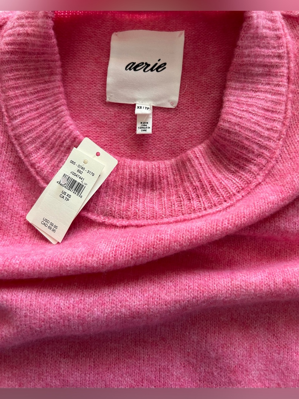 NWT- Aerie unREAL Sweater in Country Pink - Oversized.